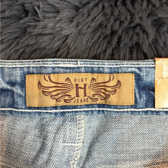 Deadstock Vintage Y2K 2000s midi blue jean raw hem fringe denim skirt sz 29 NWT - Picture 3 of 16